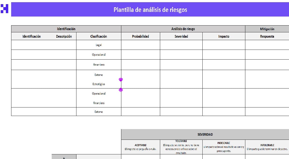 Plantilla de análisis de riesgos
