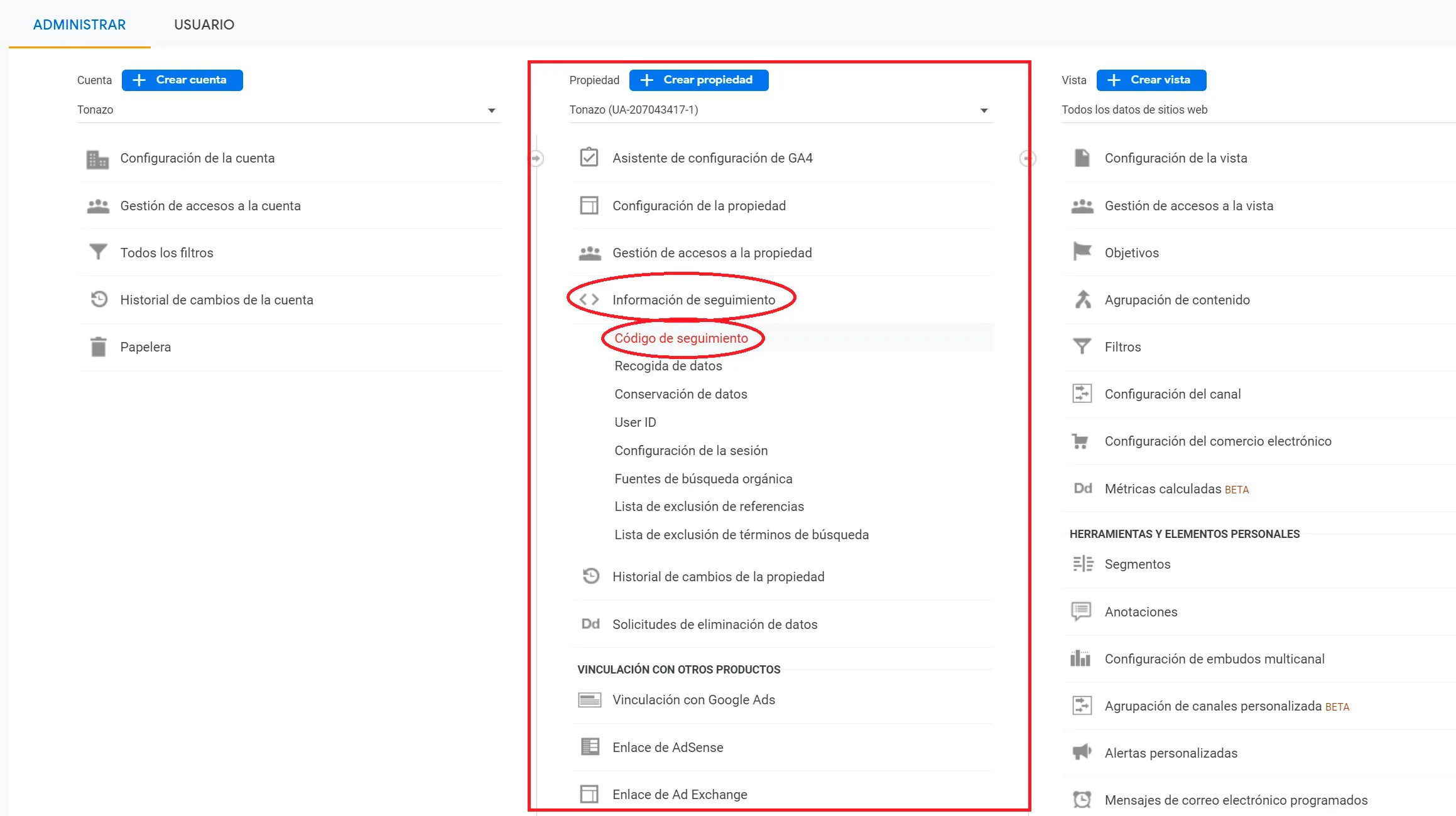 google analytics wordpress administrar