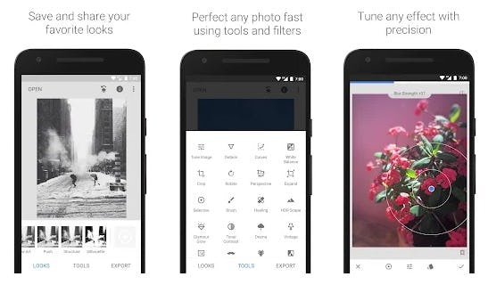 Snapseed app para aclarar fotografías
