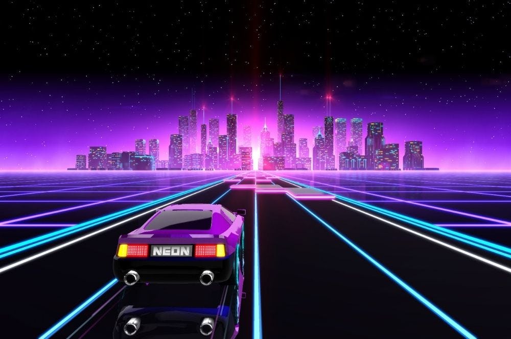 captura del videojuego neon drive