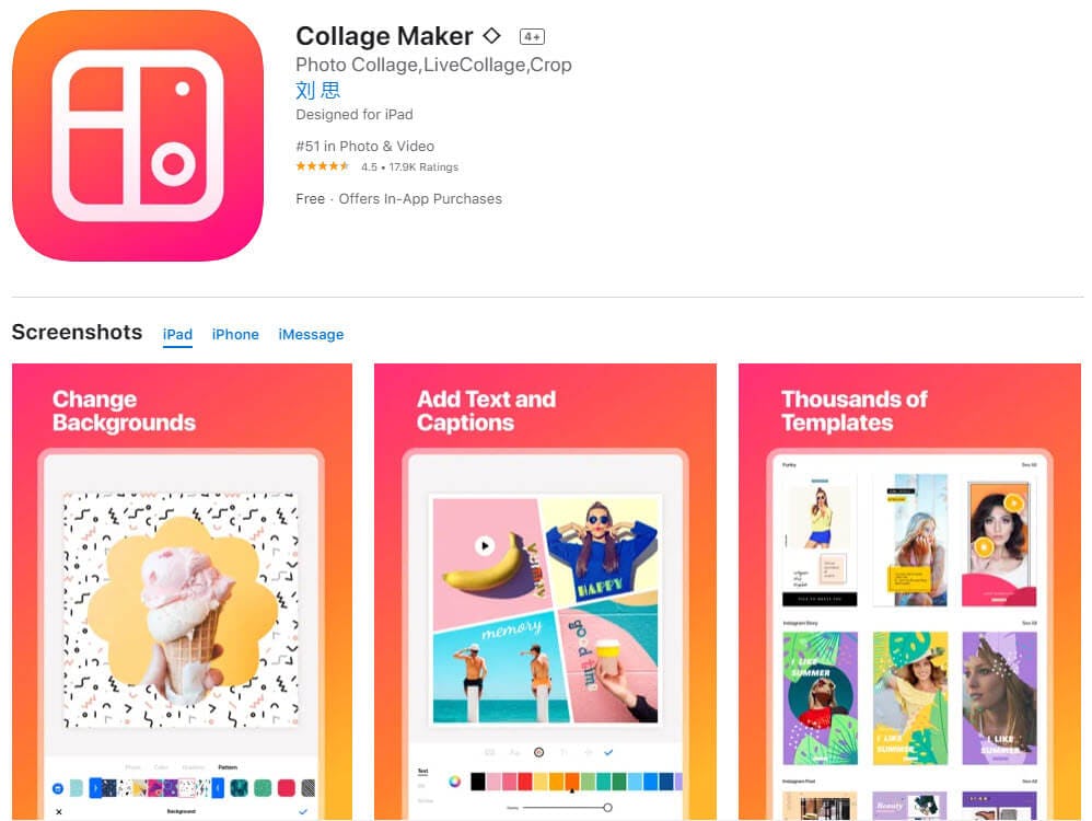 livecollage app para hacer collages de fotos