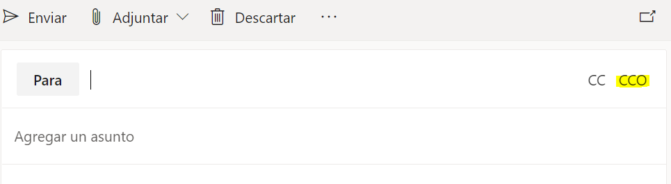 copias ocultas en outlook