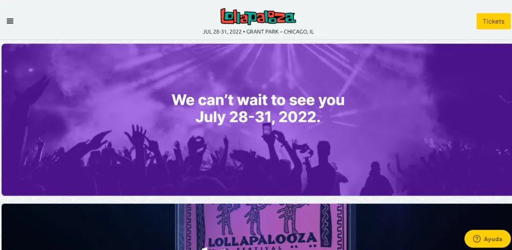 pagina web de lollapalooza