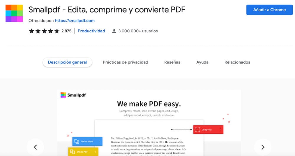 extensión Smallpdf
