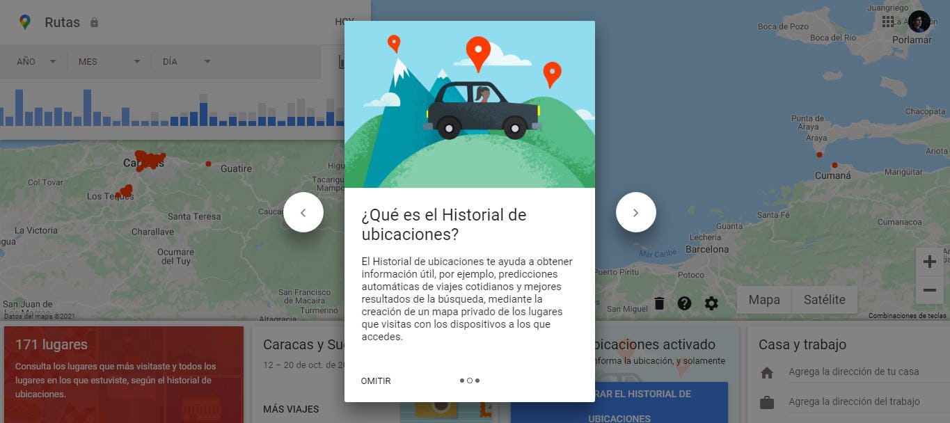 Datos de ubicación de cuenta de Google
