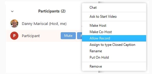 Cómo dar permiso para grabar en Zoom