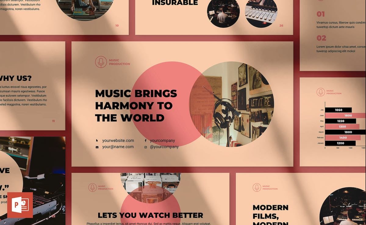 plantilla para presentacion de musica