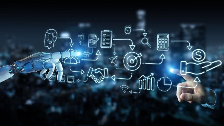 trabajar digitalmente uniendo al hombre y la tecnología