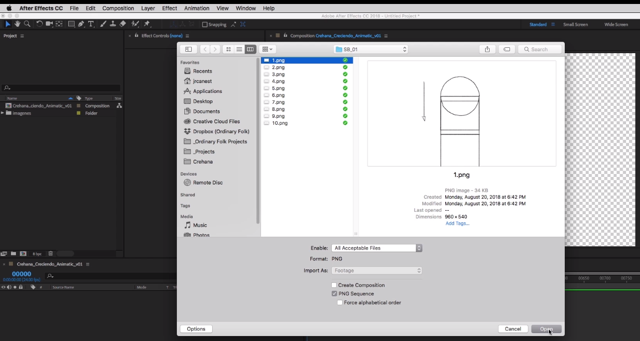 crea un Animatics en After Effects