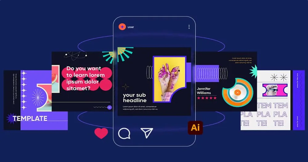 plantilla de carrusel para instagram