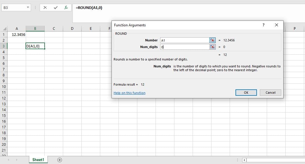 uso de funcion redondear en excel
