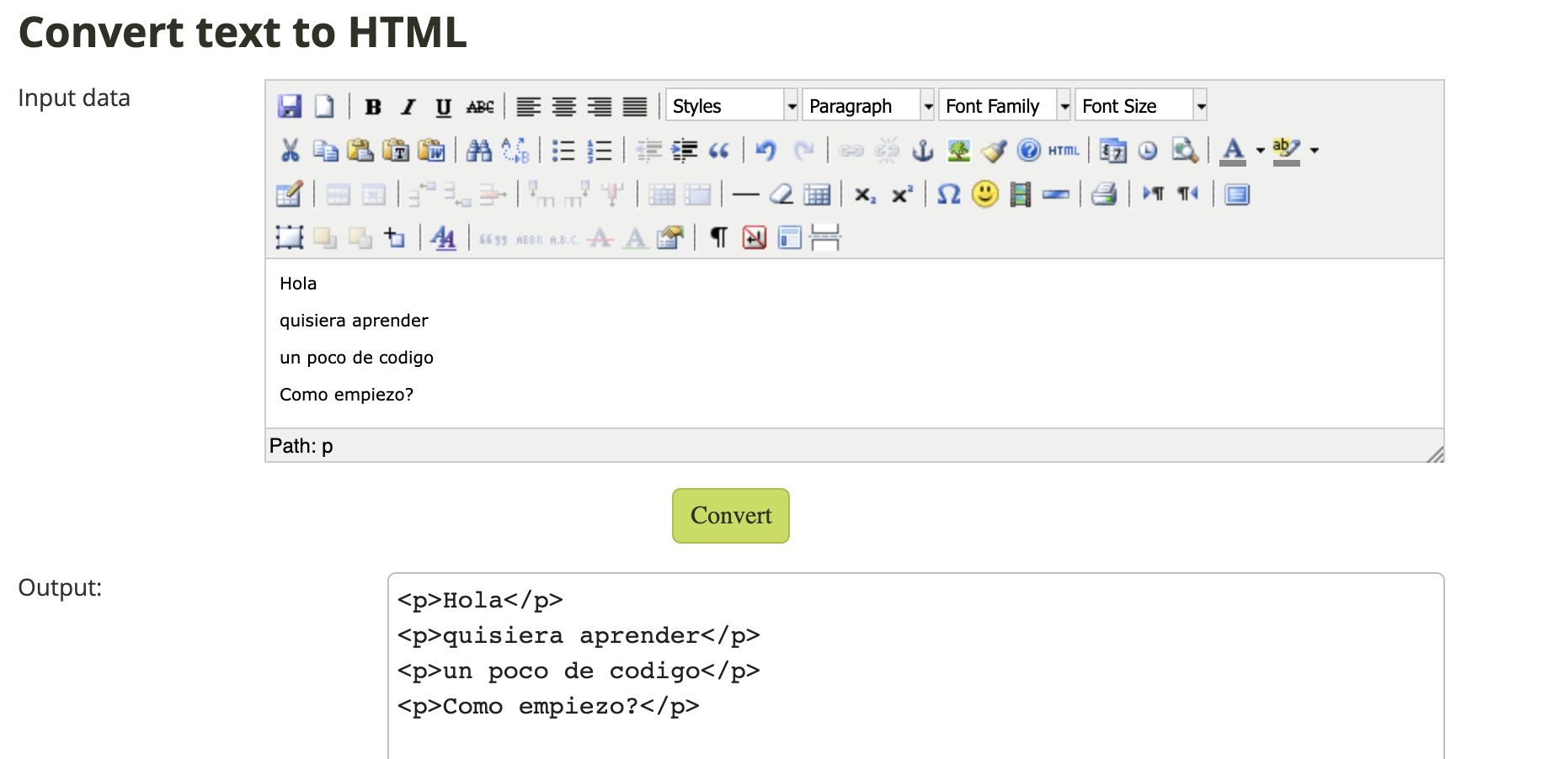 convert text to html