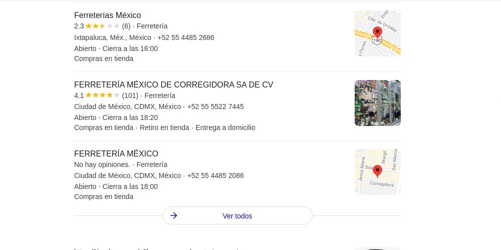 Rich snippets de negocio