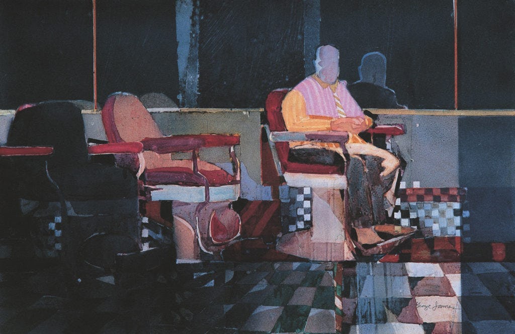 pintura en acuarelas "In Shine Mirror" de George James