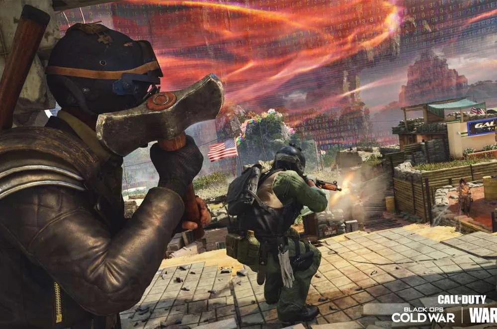 un jugador de call of duty warzone portando un hacha de mano para atacar