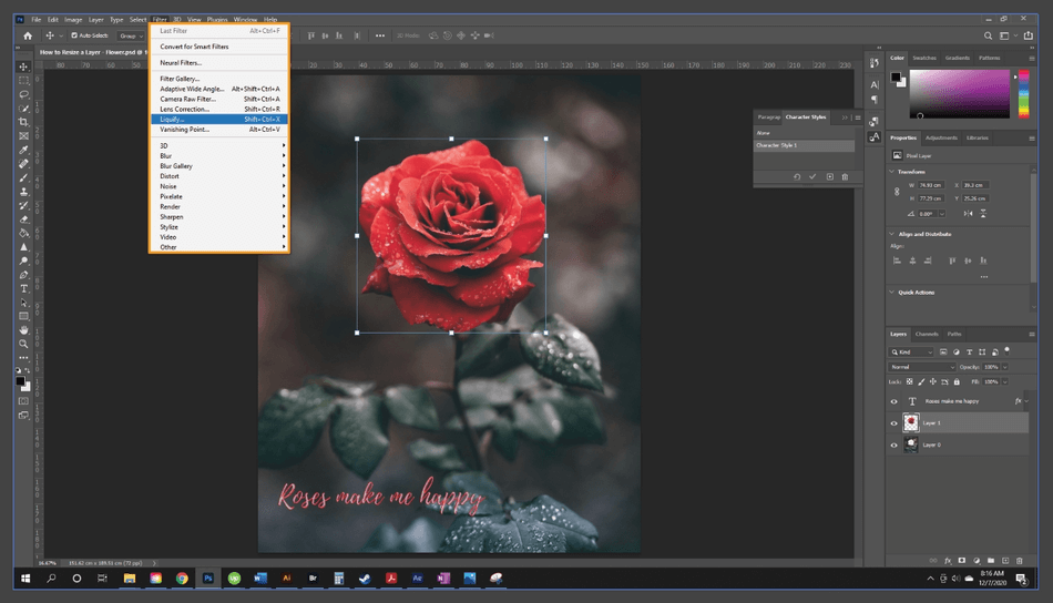 herramienta Licuar en Photoshop