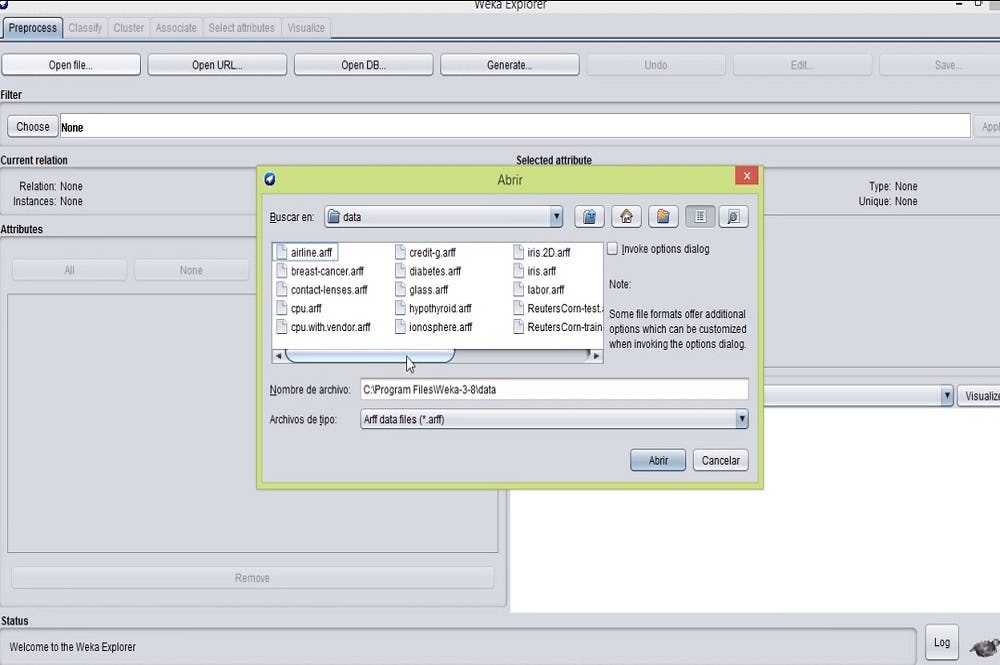 WEKA análisis de datos