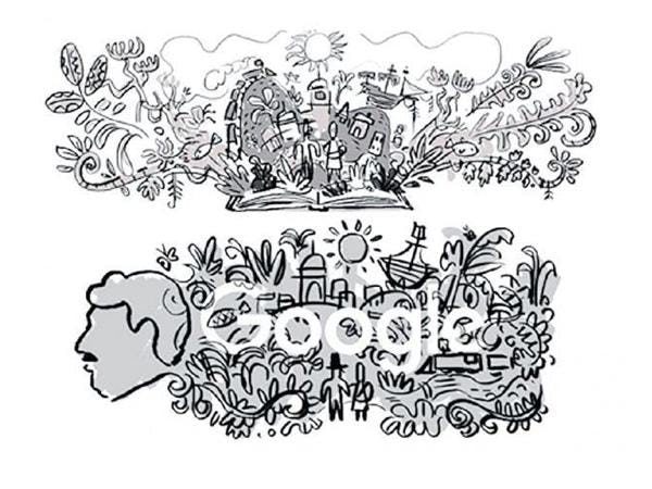 bocetos del doodle de garcía márquez