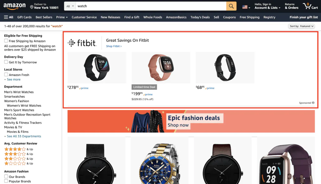 anuncio marcas patrocinadas amazon