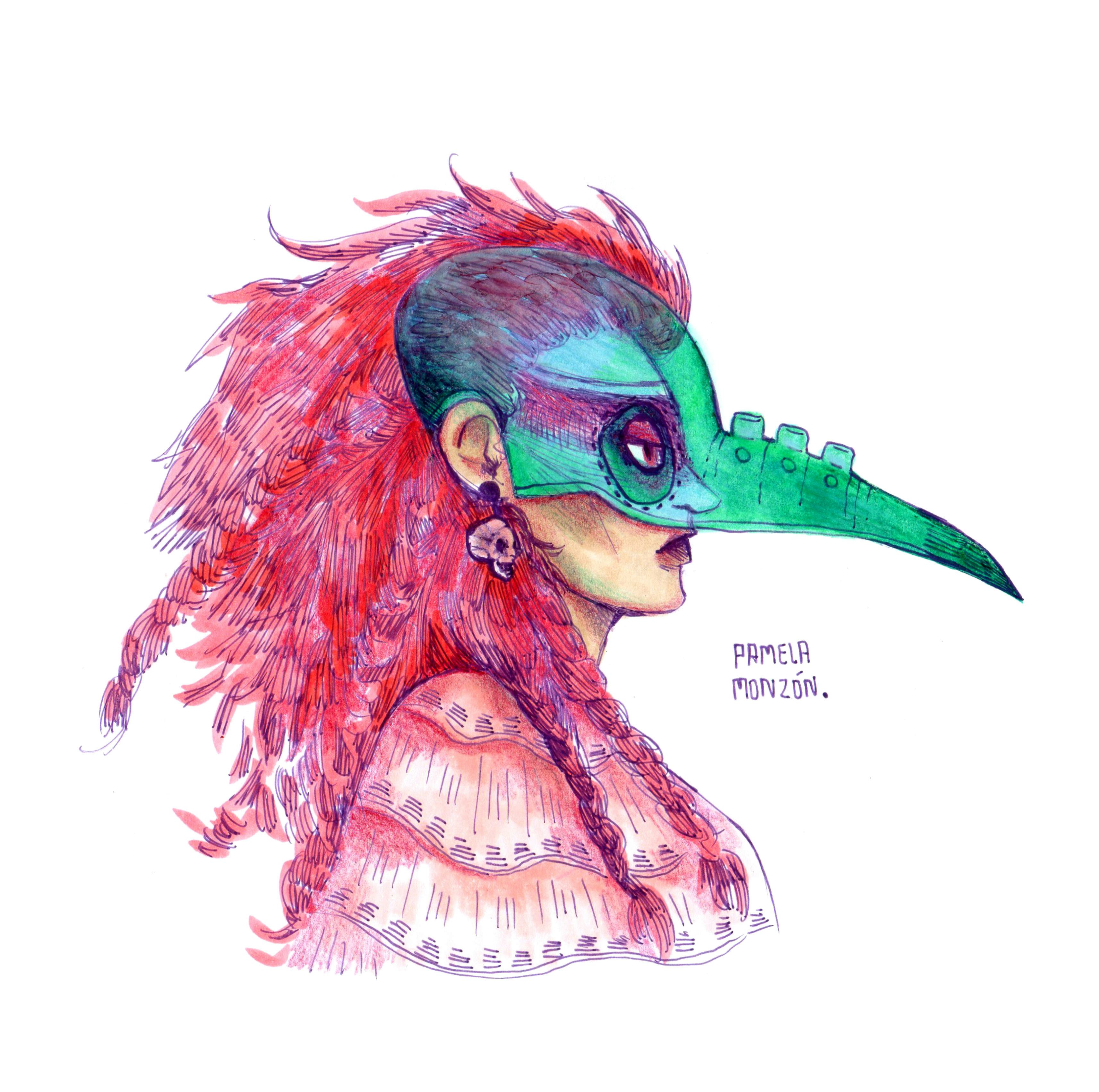 Dibujo de un personaje mítico llamado apocalipto