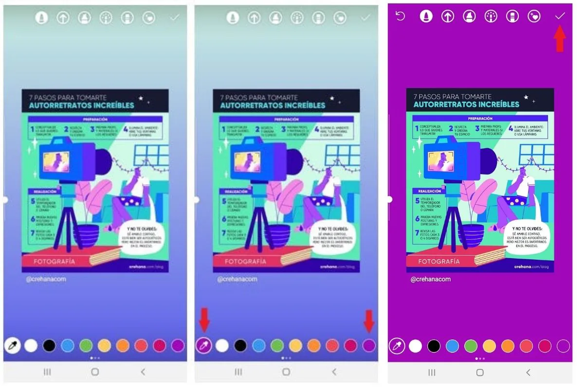 elegir el fondo de color de la historia