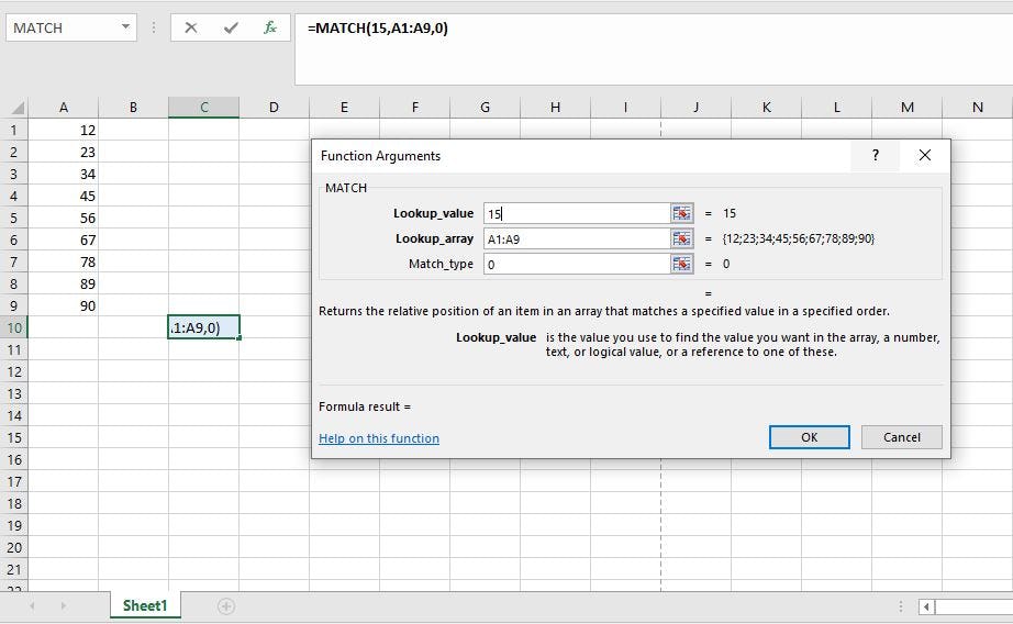 ejemplo de como funciona coincidir excel