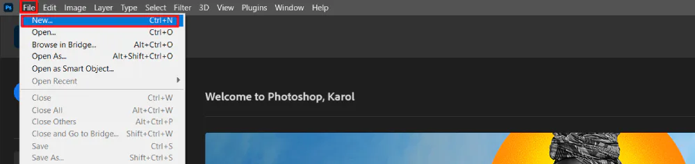 Paso 1 de cómo hacer un collage en Photoshop