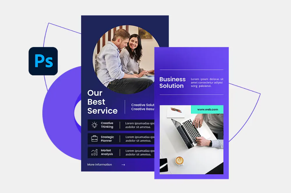 Diseño sobre la plantilla para Instagram de negocios.