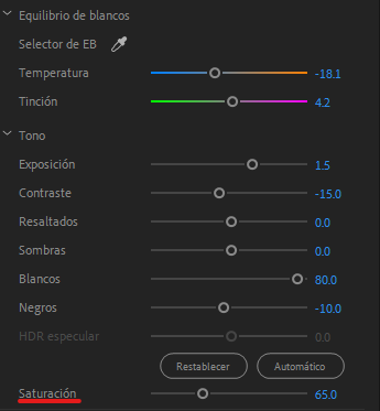 corrección de color en Premiere