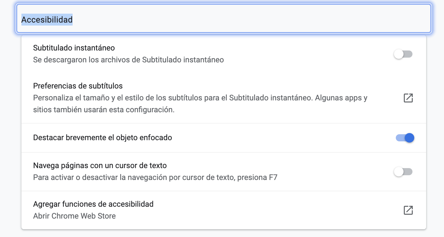elemento destacado en Chrome
