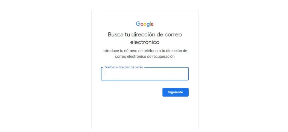 recuperar contraseña en Gmail