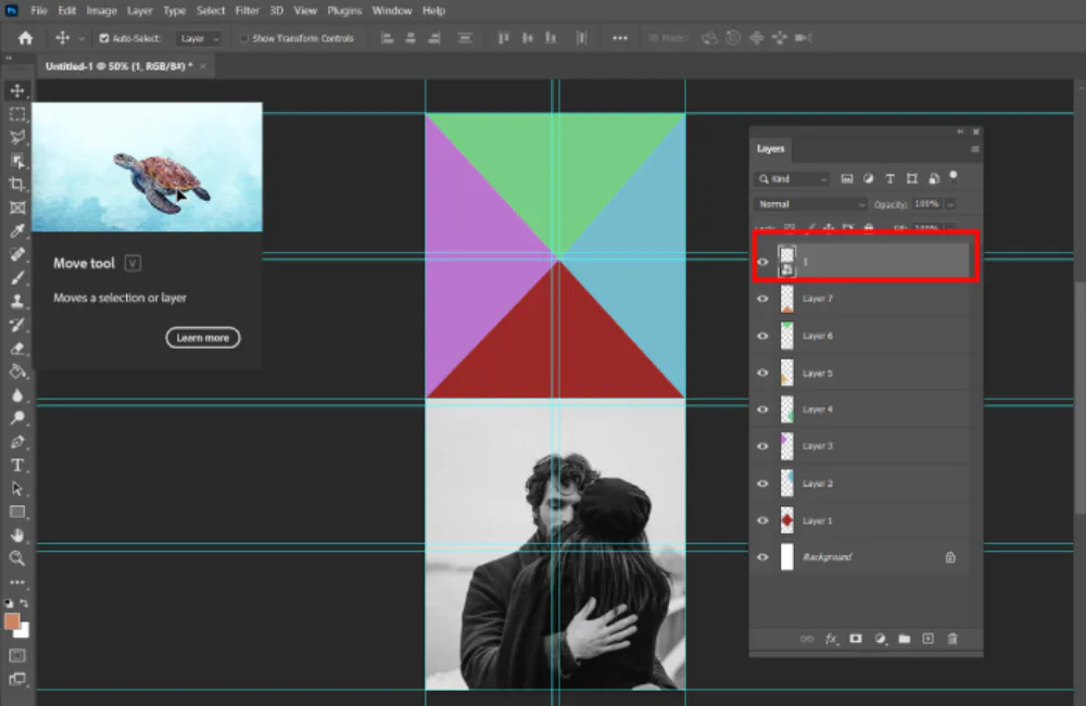 Paso 10.2 cómo hacer un collage en Photoshop