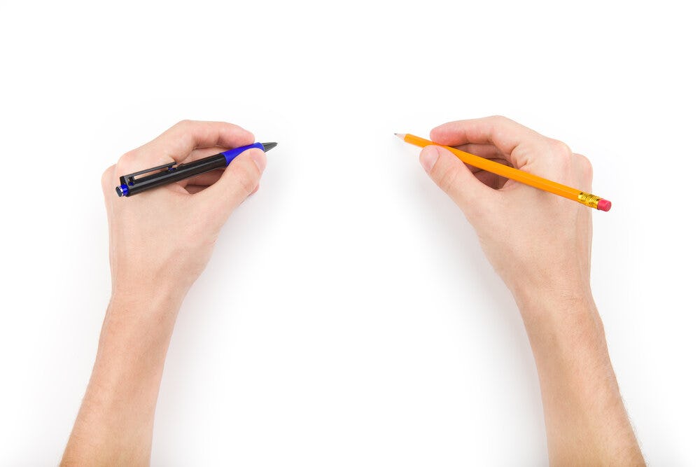 Карандаш и ручка вместе стоят 8 рублей. Рука с ручкой. Руки карандашом. Рука с ручкой иллюстрация. Карандаш в левой руке.