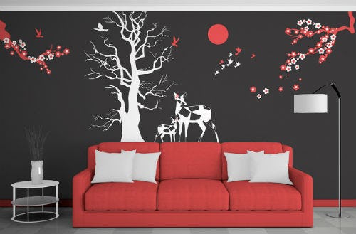 mockup de pared y sala