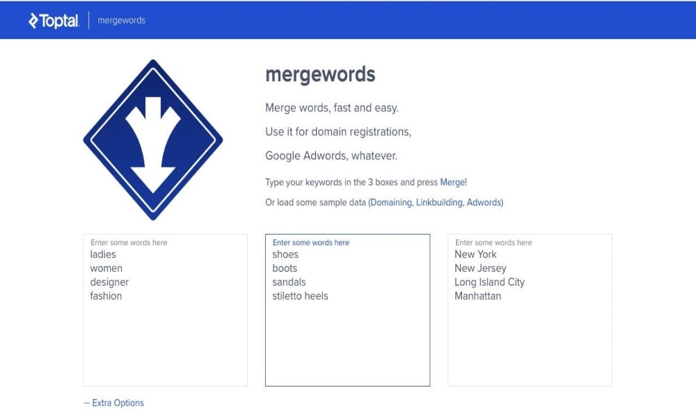 Mergewords ideal para averiguar como hacer keyword research