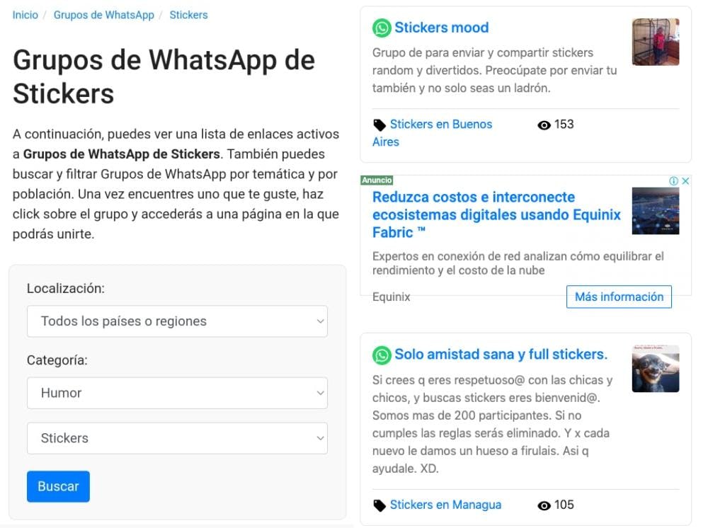 Más Grupos grupos de WhatsApp de sticker