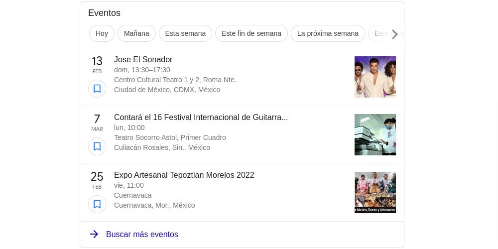 Fragmentos enriquecidos de eventos 