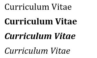 tipo de letra Cambria