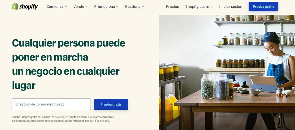 creador de paginas web shopify