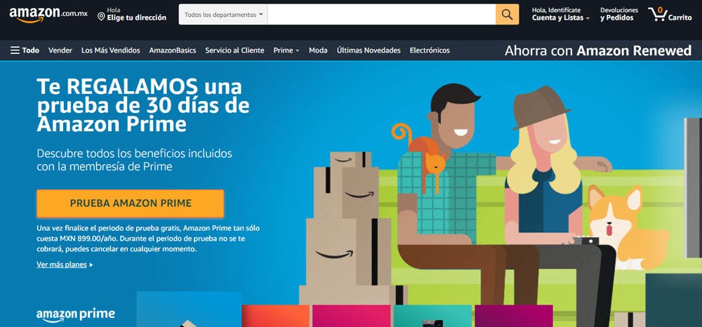 home amazon mexico variedad botones llamado a la accion