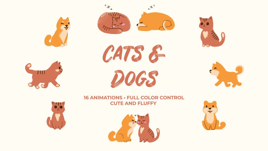 perros y gatos preset after effects