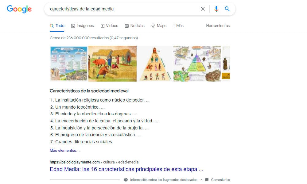 featured snippet serp