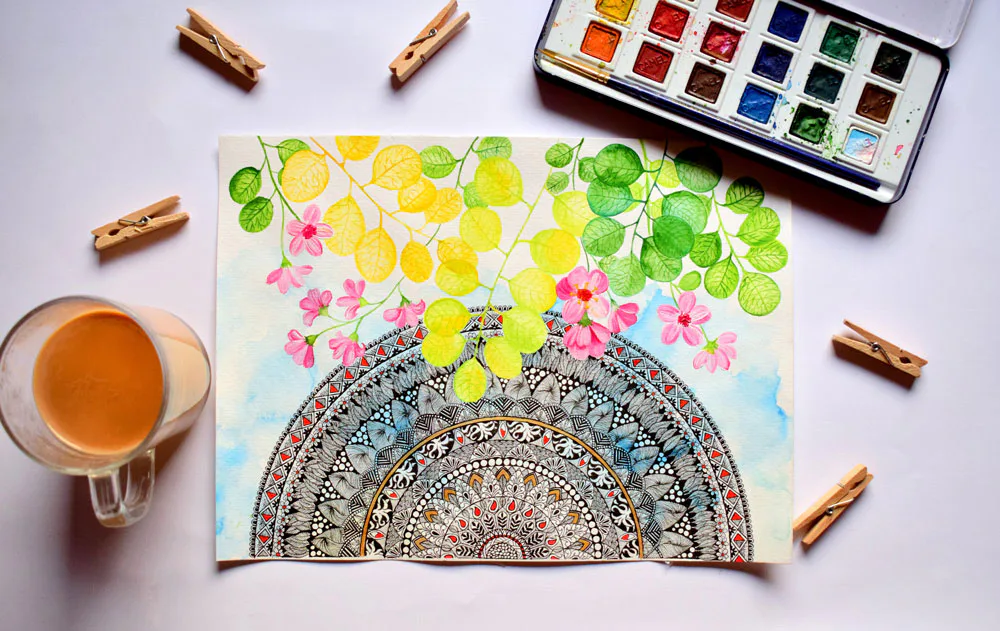dibujos de mandalas de flores