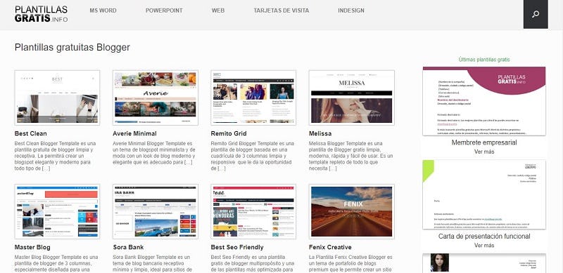 Descargar plantillas para Blogger