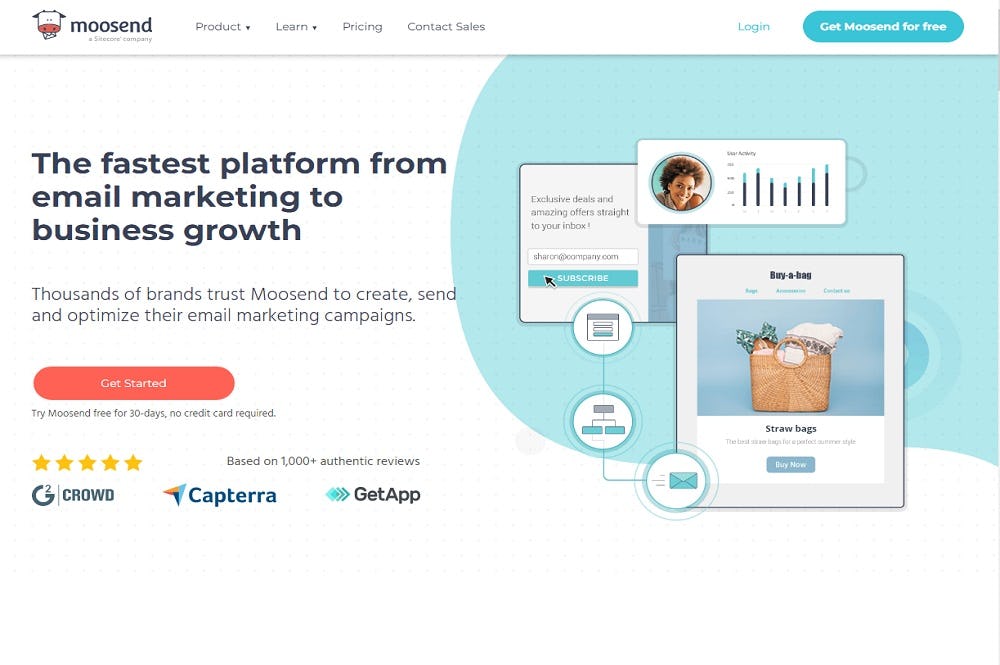 alternativa a Mailchimp Moosend