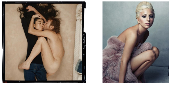 fotografías annie leibovitz yono ono y john lennon y lady gaga