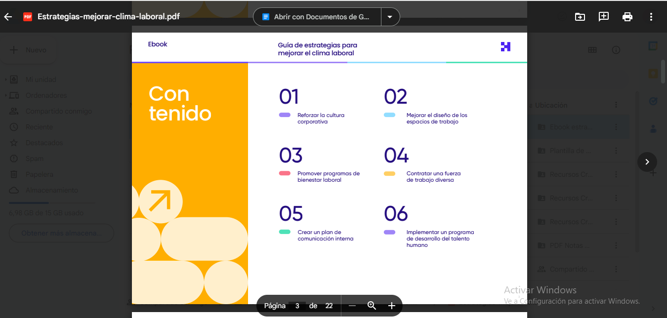 pdf ebook sobre estrategias para mejorar el clima laboral por Crehana