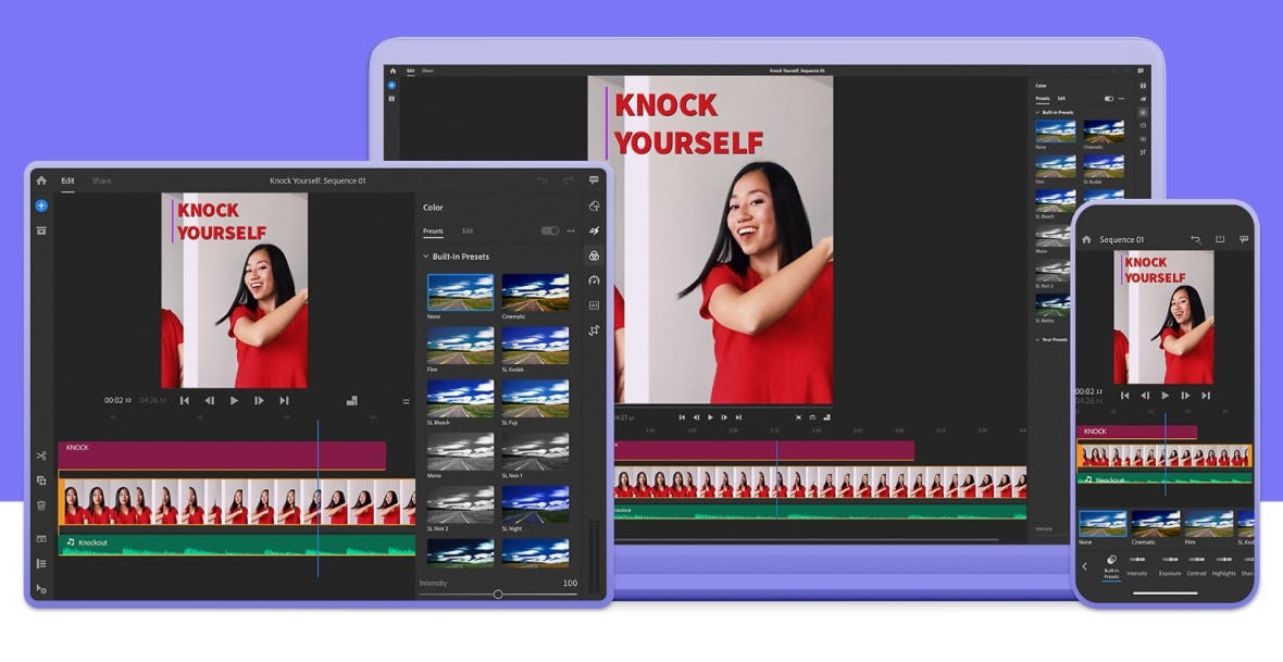 Editor de video Adobe Premiere Rush