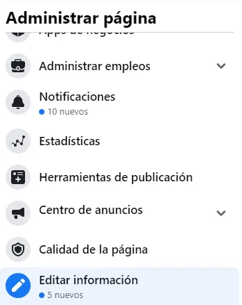 cambiar url página facebook