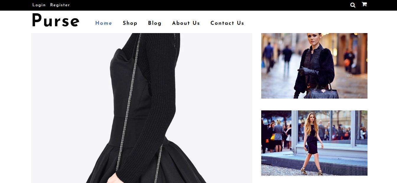 Productos de moda en plantilla de Shopify